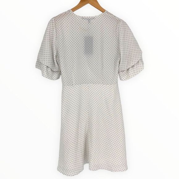 19 Cooper White Polka Dot Faux Wrap Dress Flutter Sleeves size Small NWT *Flaw - Picture 9 of 14